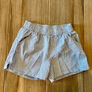 Art Class Girls Seersucker Shorts Blue & White Stripe Elastic Waist Size
